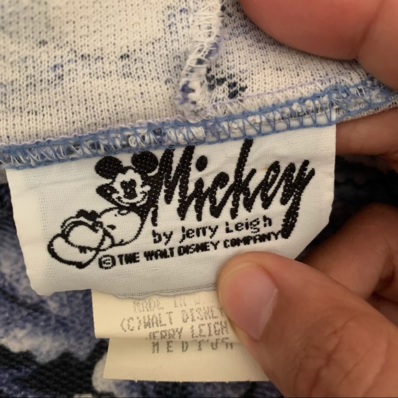 Vintage Mickey Mouse Hoodie Allover Floral Print Jerry Leigh USA Made Disney - Picture 4 of 10